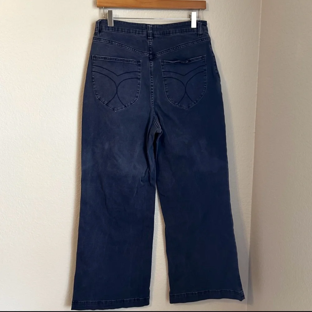 Rolla’s Sailor High Rise Wide Leg Ankle Length Jeans W/Patch Front Pockets, 31 - Picture 7 of 14